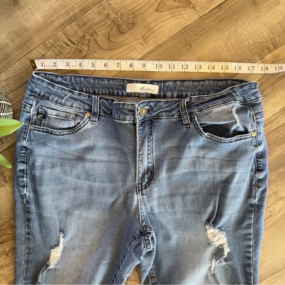 Kancan distressed cropped raw hem jeans size 2XL - Picture 3 of 10